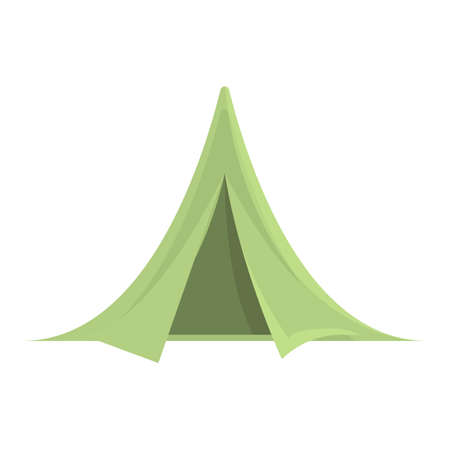 Hiking tent icon. Cartoon of Hiking tent vector icon for web design isolated on white backgroundのイラスト素材