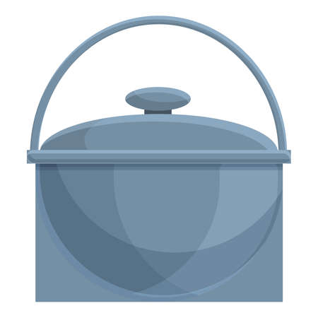 Camping saucepan icon. Cartoon of Camping saucepan vector icon for web design isolated on white backgroundのイラスト素材