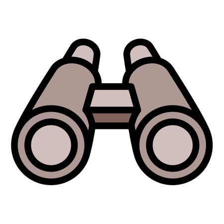 Travel binoculars icon. Outline Travel binoculars vector icon for web design isolated on white backgroundのイラスト素材