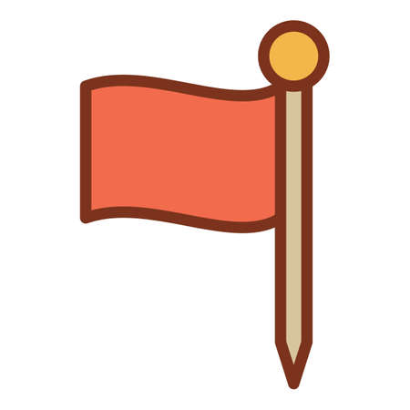 Croquet red flag icon. Outline Croquet red flag vector icon for web design isolated on white backgroundのイラスト素材