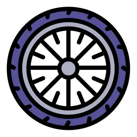 Bike wheel tire icon. Outline Bike wheel tire vector icon for web design isolated on white backgroundのイラスト素材