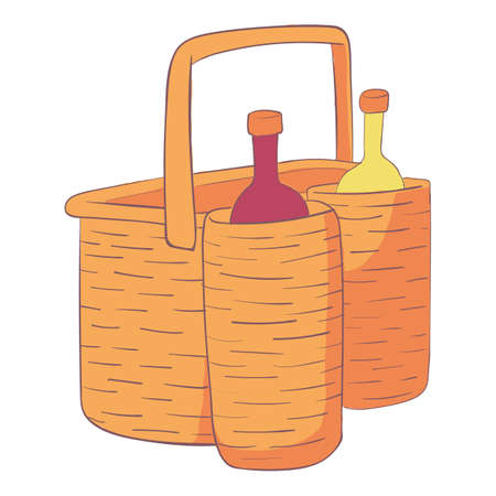 Drink hamper icon. Cartoon and flat of Drink hamper vector icon for web design isolated on white backgroundのイラスト素材