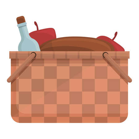 Camping basket icon. Cartoon and flat of Camping basket vector icon for web design isolated on white backgroundのイラスト素材