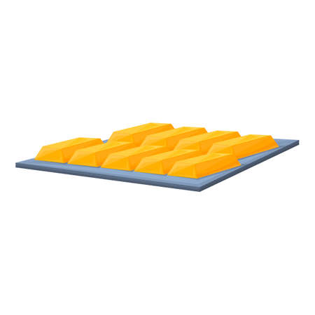 Golden bar stack icon. Cartoon of Golden bar stack vector icon for web design isolated on white backgroundのイラスト素材