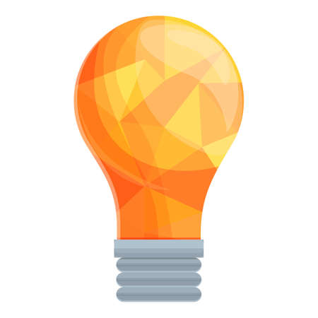 Smart lightbulb poly icon. Cartoon of Smart lightbulb poly vector icon for web design isolated on white backgroundのイラスト素材