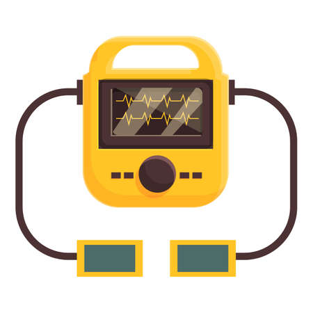Heart defibrillator icon. Cartoon of Heart defibrillator vector icon for web design isolated on white backgroundのイラスト素材
