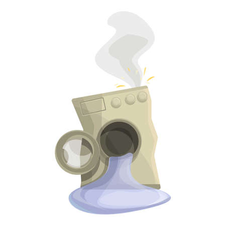 Unrepair washing machine icon. Cartoon of Unrepair washing machine vector icon for web design isolated on white backgroundのイラスト素材