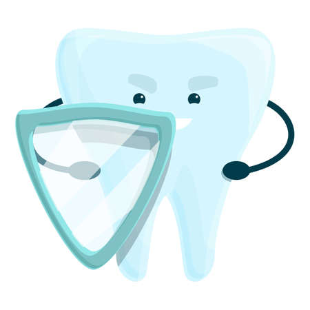 Teeth protection icon. Cartoon of Teeth protection vector icon for web design isolated on white backgroundのイラスト素材