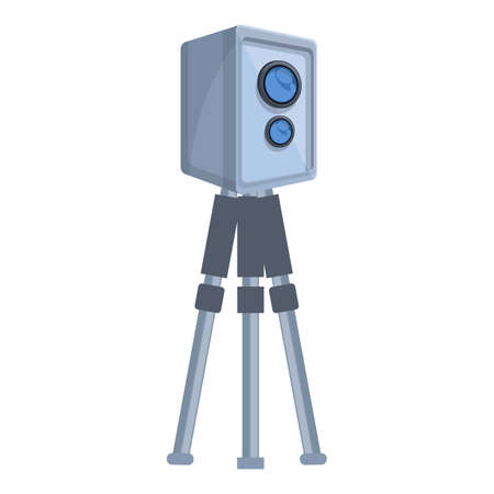 Speed radar equipment icon. Cartoon of Speed radar equipment vector icon for web design isolated on white backgroundのイラスト素材