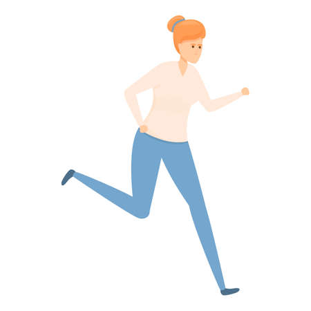 Danger woman evacuation icon. Cartoon of Danger woman evacuation vector icon for web design isolated on white backgroundのイラスト素材