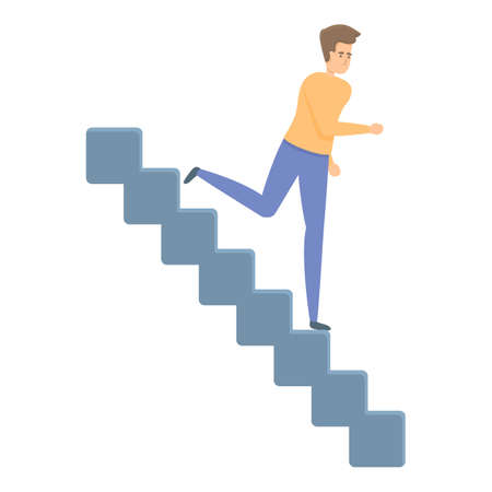 Stairs evacuation icon. Cartoon of Stairs evacuation vector icon for web design isolated on white backgroundのイラスト素材
