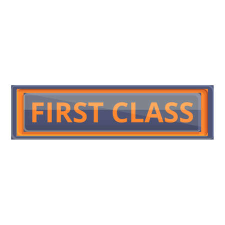 First class banner icon. Cartoon of First class banner vector icon for web design isolated on white backgroundのイラスト素材