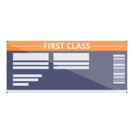 First class air ticket icon. Cartoon of First class air ticket vector icon for web design isolated on white backgroundのイラスト素材