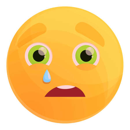 Upset emoticon icon. Cartoon of upset emoticon vector icon for web design isolated on white backgroundのイラスト素材