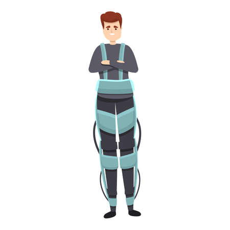 Rehabilitation exoskeleton icon. Cartoon of Rehabilitation exoskeleton vector icon for web design isolated on white backgroundのイラスト素材