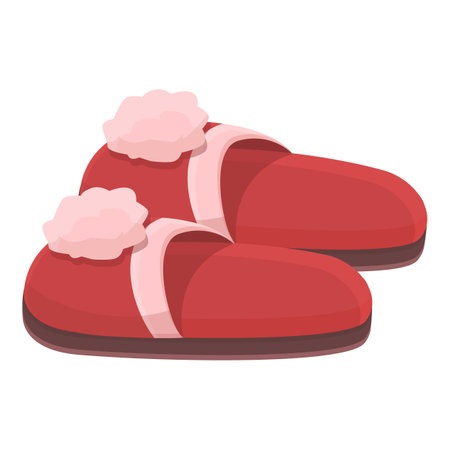Slippers with flowers icon. Cartoon of Slippers with flowers vector icon for web design isolated on white backgroundのイラスト素材