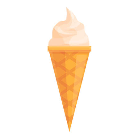 Takeaway vanilla ice cream icon. Cartoon of Takeaway vanilla ice cream vector icon for web design isolated on white backgroundのイラスト素材