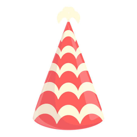 Party hat with wavy pattern icon. Cartoon of Party hat with wavy pattern vector icon for web design isolated on white backgroundのイラスト素材
