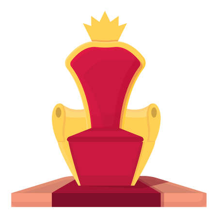 King throne icon cartoon vector. Royal crown chair. Gold seatのイラスト素材