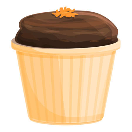 Cupcake icon cartoon vector. Muffin cake. Birthday chocolate cupcake