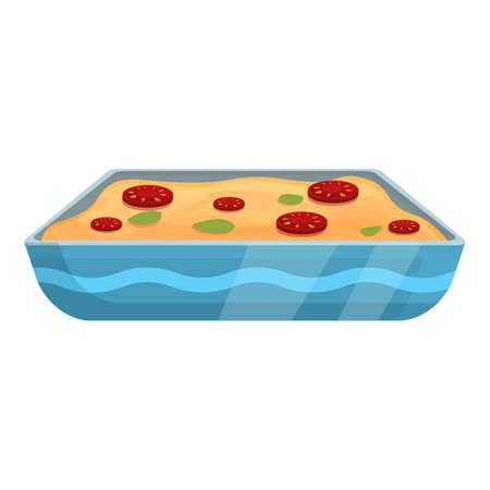 Stove lasagna icon cartoon vector. Lasagne illustration. Italian dish pastaのイラスト素材