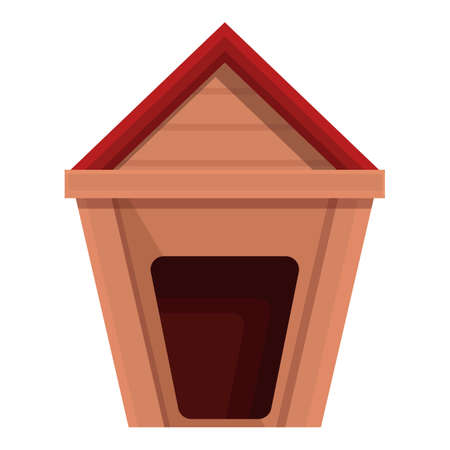 Dog cottage icon cartoon vector. Pet kennel house. Puppy doghouseのイラスト素材