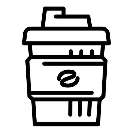 Ski resort coffee cup icon. Outline ski resort coffee cup vector icon for web design isolated on white backgroundのイラスト素材