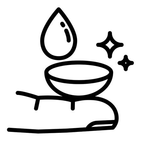 Finger contact lens icon. Outline finger contact lens vector icon for web design isolated on white backgroundのイラスト素材