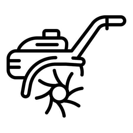Walk-behind tractor icon. Outline walk-behind tractor vector icon for web design isolated on white backgroundのイラスト素材