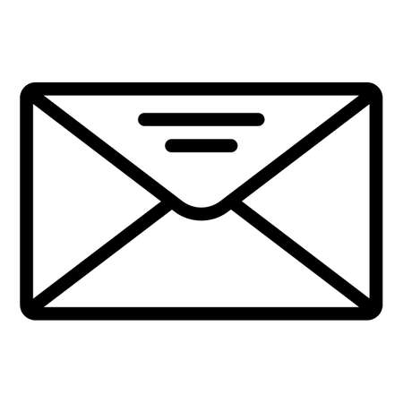 Paper letter icon. Outline paper letter vector icon for web design isolated on white backgroundのイラスト素材
