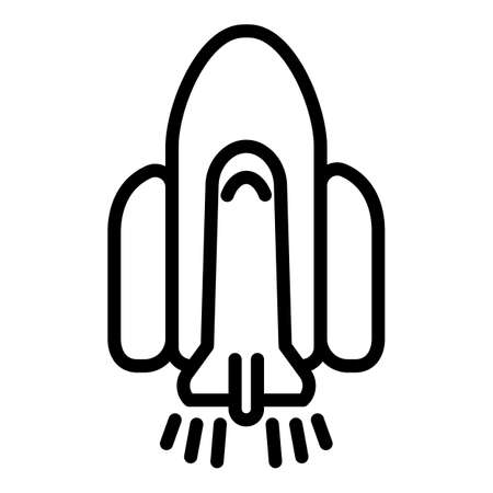 Modern spaceship icon. Outline modern spaceship vector icon for web design isolated on white backgroundのイラスト素材