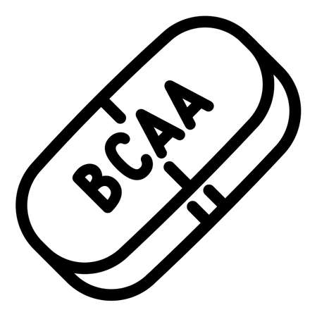 Sport nutrition bcaa capsule icon. Outline Sport nutrition bcaa capsule vector icon for web design isolated on white backgroundのイラスト素材