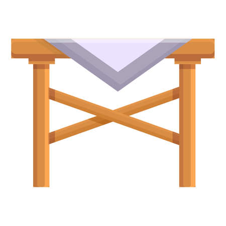 Picnic table icon cartoon vector. Wood furniture. Garden tableのイラスト素材