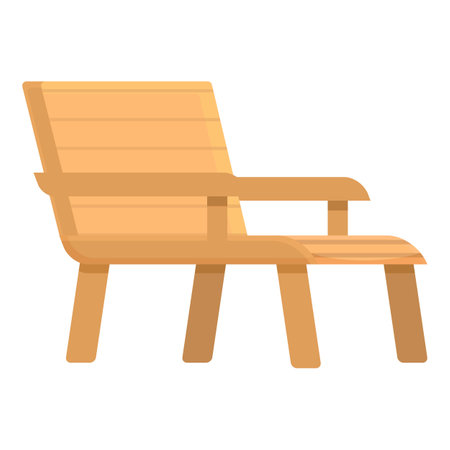 Rest chaise lounge icon cartoon vector. Beach chair. Parasol sunbedのイラスト素材