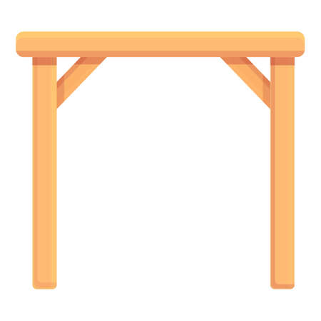 Wood restaurant table icon cartoon vector. Picnic table. Garden furnitureのイラスト素材