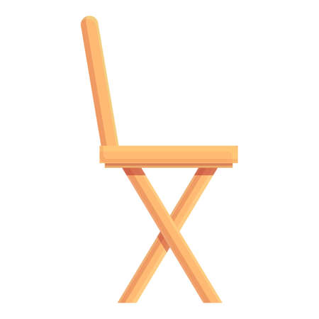 Home wood chair icon cartoon vector. Outdoor furniture. Cafe terraceのイラスト素材