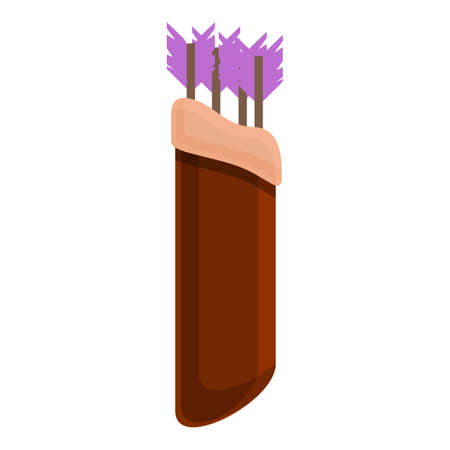 Arrow quiver icon cartoon vector. Bow bag. Leather archery bagのイラスト素材