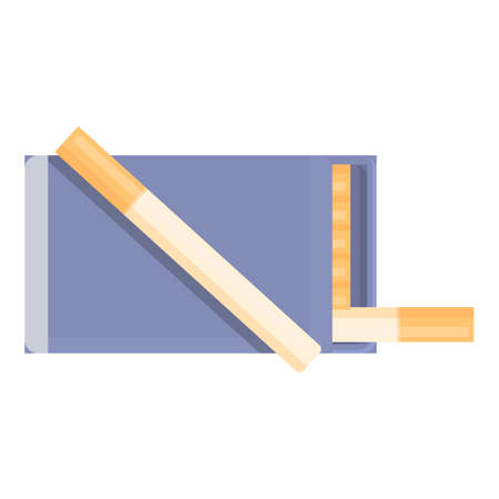 Cigarette package icon cartoon vector. Tobacco pack. Cigar packetのイラスト素材