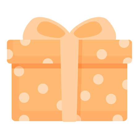 Girl gift box icon cartoon vector.のイラスト素材