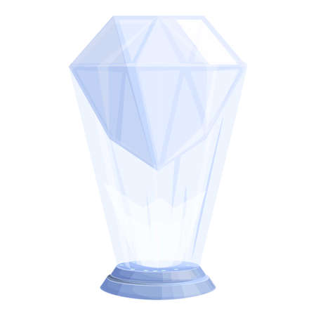 Diamond hologram icon cartoon vector. Holographic crystal. Gem shapeのイラスト素材