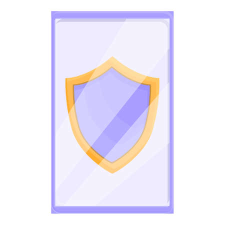 Smartphone privacy icon cartoon vector. Data secure. Private websiteのイラスト素材