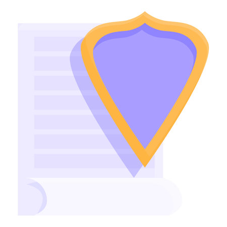 Access paper icon cartoon vector. Privacy policy. Data secureのイラスト素材