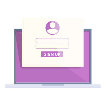 Business register icon cartoon vector. Online login. User formのイラスト素材