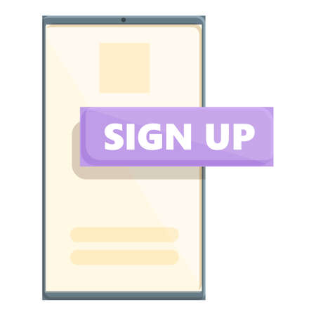 Sign up registration icon cartoon vector. User form. Login accountのイラスト素材