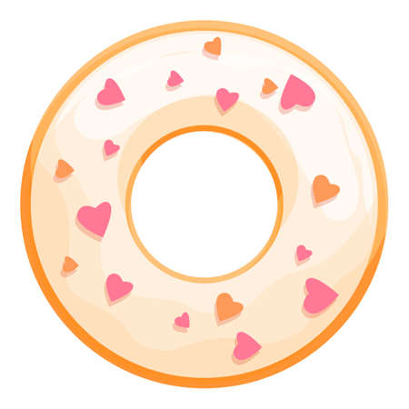 Icing donut icon cartoon vector. Sugar cake. Food creamのイラスト素材