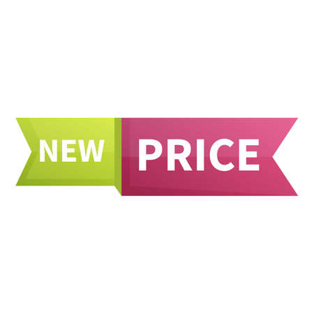New price ribbon icon cartoon vector. Sale offer. Tag badgeのイラスト素材