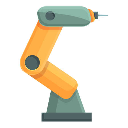 Robot arm icon cartoon vector. Factory machine. Industrial productionのイラスト素材