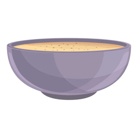 Cream soup meal icon cartoon vector. Vegetable bowl. Food plateのイラスト素材