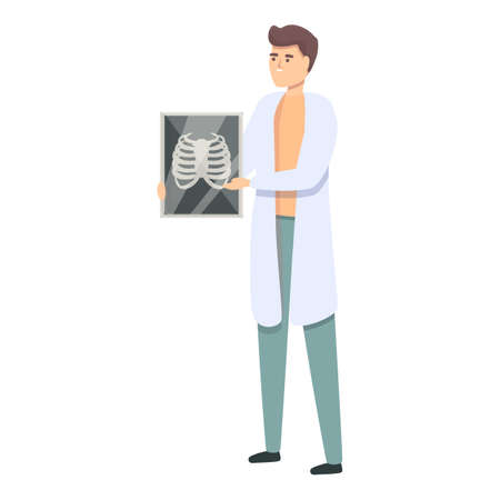 X-ray doctor icon cartoon vector. Xray skeleton. Hospital boneのイラスト素材