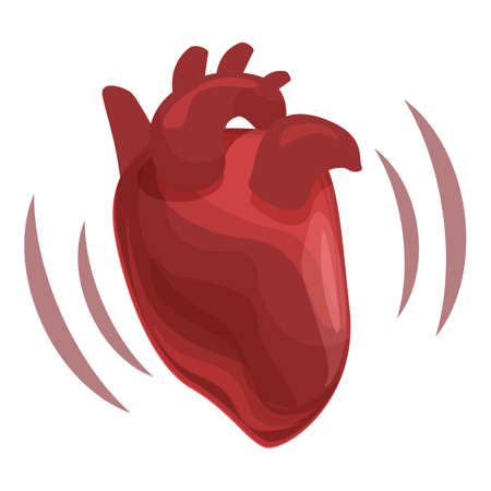Human heart icon cartoon vector. Medical organ. Cardiac anatomyのイラスト素材